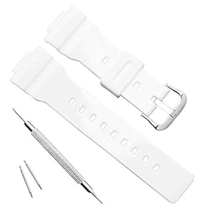 Waterproof Natural Resin Replacement Watch Band for Casio Women’s BA-111 BA-110 BA-112 BA-120 BA-125 Baby-G Analog-Digital