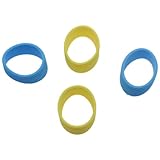 FDXGYH 4 Pcs Tennis Racquet Grips Tennis Racket Grip Band Rubber Ring with Non-Slip Badminton Tennis Absorbent Overgrip in Place [2pcs Yellow+2pcs Blue]