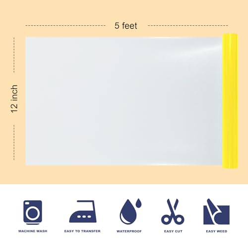 Image of Yellow Puff Vinyl Heat Transfer - 12 inch x 5ft 3D Puff HTV Vinyl, Puffy Iron-On for Fabrics, Perfect for T-Shirts, Bags, Pillows, Compatible with Cricut & Cameo