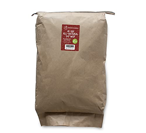 American Soy Organics - M-100 All-Natural Melt & Tart Wax â€“ Natural Soy Wax for Candle Making â€“ All Natural Soy Wax Beads - 45 Pounds
