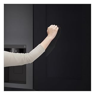 LG GSXV91MCLE, classe E, 635 l, réfrigérateur côte à côte avec InstaView, Total No Frost avec congélateur, distributeur de glace pilée et d'eau avec UVnano, DoorCooling+, LINEARCooling, Wi-Fi, noir