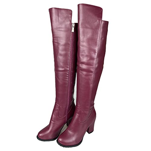 Fashion Women Over The Knee Boots Block Heel Side Zipper4