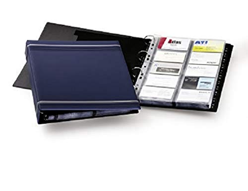 Durable 238807 Carpeta De Anillas Para Tarjetas De Visita Visifix A4, Para 400 Tarjetas, Incl. Registros A-Z, Azul Oscuro