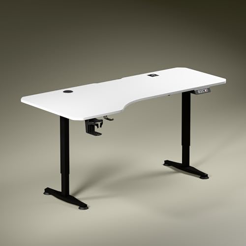 Green Soul Trigger 2.0 Height Adjustable Standing Desk|Ergonomic Design Table Top (5.3 Ft) Integrated Charging | Digital Display with Memory Preset | 