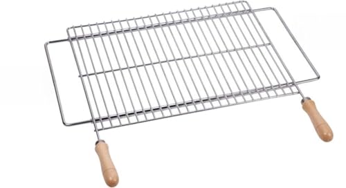 Parrilla - parrilla de acero inoxidable, medidas 600x400 mm, extensible, ideal para cocinar a la parrilla en exteriores, fácil de limpiar.