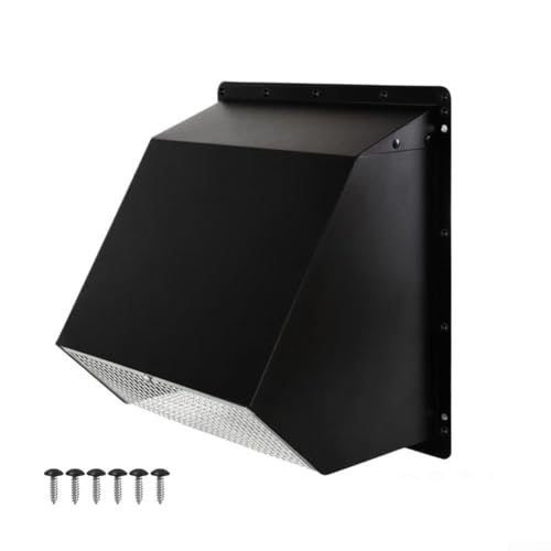 Couvercle d'aération mural noir 15,2 cm en acier galvanisé avec clapet - 8
