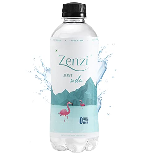 Image of Zenzi Just Soda | Unflavoured Soda, Pack of 12 (350ml Each) | Zero Sugar & Zero Calories Sparkling Mixer | 100% Natural Carbonated Water | Alternative For Soft Drink | Plain Soda Water