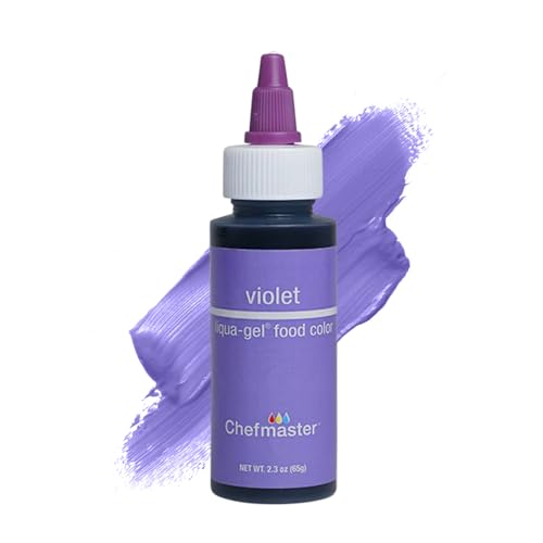 Image of Chefmaster Violet Liqua-Gel Food Coloring | Vibrant Color | Professional-Grade Dye for Icing, Frosting, Fondant | Baking & Decorating | Fade-Resistant | Easy-to-Use | Made in USA | 2.3 oz