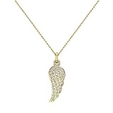Glitz Design Angel Wings 14K Gold Diamond Necklaces for Womens Charm w/o Chain Gift Box Authenticity Cards (I,I1)