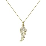 Angel Wings 14K yellow gold Diamond Necklaces for women-girls Charm w/o Chain Gift Box Authenticity Cards (I,I1)