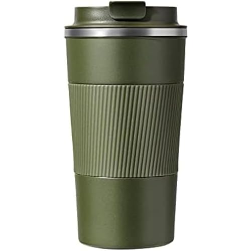 GrnArt マグカップ 保温 コーヒー 蓋付き ステンレススチール 保温マグカップ 真空断熱 保温マグカップ ホット&コールド 直飲みマグカップ ビジネス ギフト ニュートラル アウトドア ピクニック 釣り 登山 サイクリング キャンプ 380ml 51