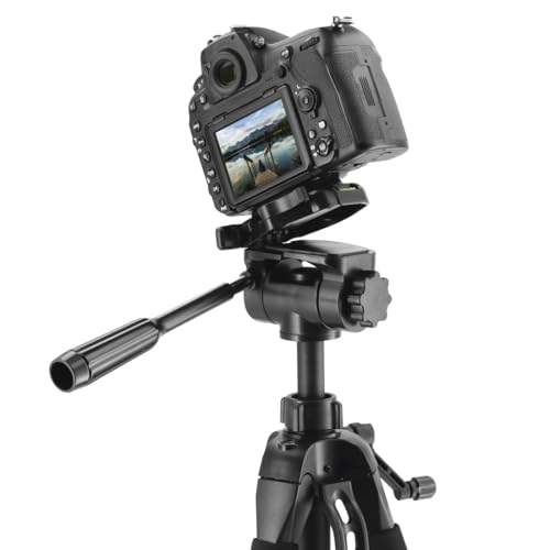 Hama Stativ Kamera Action 170 3D (Tripod mit 62-170cm H&ouml;he, Fotostativ inkl. Handy-Halterung und Tablet-Halterung, Dreibeinstativ mit 3-Wege-Kopf, Spiegelreflexkamera Stativ mit Tasche) schwarz