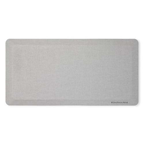 KitchenAid Gourmet Series Kitchen Comfort Gel Mat, Solid Basketweave, Matte Grey, 20