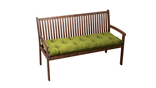 chilly pilley Cuscino Per Panca Cuscino Per Banca Cuscino Da Giardino Trapuntato Con Passanti Cuscino Per Sedile (120x50x12, Verde)