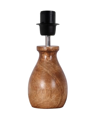 Image of Homesake Wooden Table Lamp | Handcrafted Bedside & Living Room Lamp | E27 Holder with Bulb Included | Warm Light | Desk Nightstand Light, Decor Lamp for Bedroom, Study & Home Decor Leaf and Flower