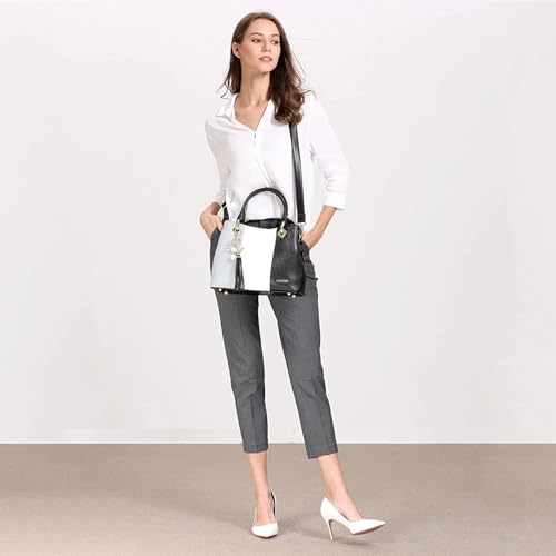Image of Pomelo Best Purses and Handbags for Women with Multiple Pockets, Leather Top Handle Satchel Fashion Tote Shoulder Bags Ladies