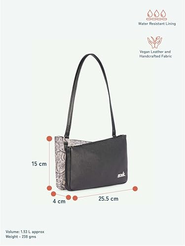 Image of ZOUK Kiya Small Shoulder Bag for Women - Dual-Sided Shoulder Bag with Criss-Cross Design| Handcrafted Purse with Dual Zipper Compartments & Water-Resistant Lining |