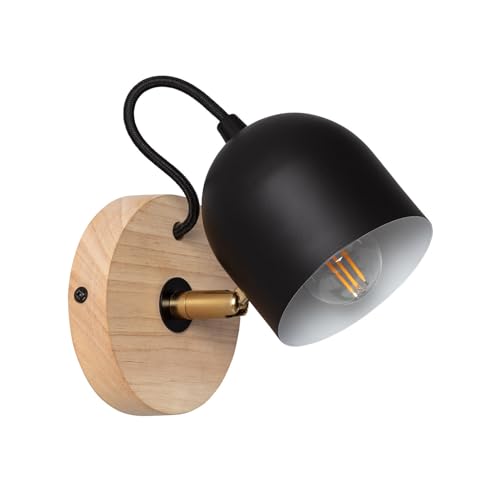 LEDKIA LIGHTING Lámpara de Pared de Madera y Metal Acalco E27