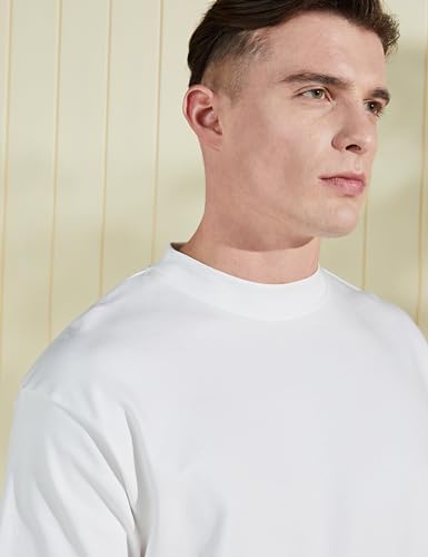 Image of Amazon Brand - Symbol Men Solid Cotton Oversized Round Neck Tshirt | Half Sleeve | Plain (Available in Plus Size)