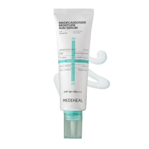 Image of MEDIHEAL Madecassoside Moisture Sun Serum SPF50+ PA++++, Hydrating Korean Sunscreen Serum with Centella Madecassoside for UV Protection, Blemish Care & Skin Barrier Repair, Lightweight Moisturizing K-Beauty Sunscreen (50g)