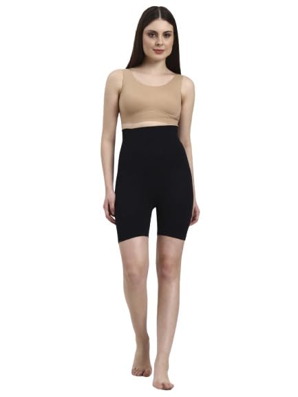 Black Seamless Tummy & Thigh Shapewear-image-0