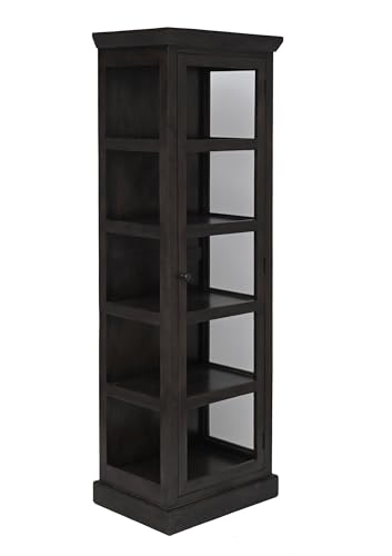 Image of The Attic Indiana Kitchen Cabinet Walnut, Multipurpose Cabinet for Bedroom Living Room Study bar, Solid Wood Bookshelf /Kitchen Cabinet, Solid Mango Wood, Walnut Matte Finish