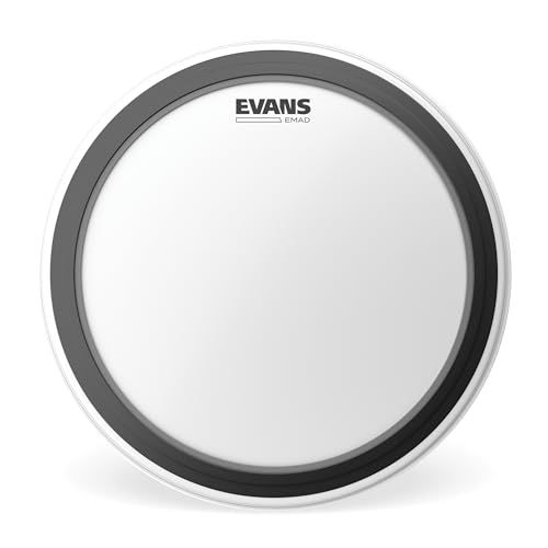 Peau grosse caisse Evans EMAD 22 BD22EMADCW blanche sablée pour accessoires de batterie