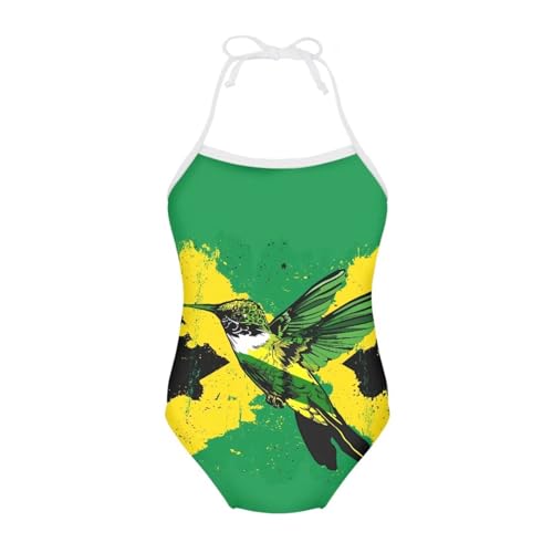 Image of One Piece Swimsuit for Girls Beach Bathing Suit Halter Straps Sports Swimwear for 1-10 Year Toddler Kids