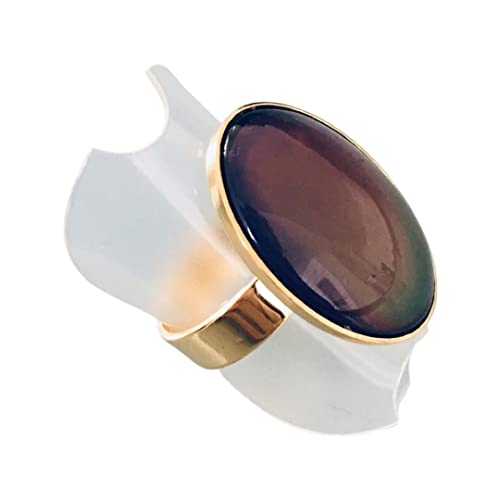 Bague d’humeur dorée ou Mood Ring en acier inoxydable, bague dorée, bague qui change de couleur, bague femme dorée, bague porte bonheur