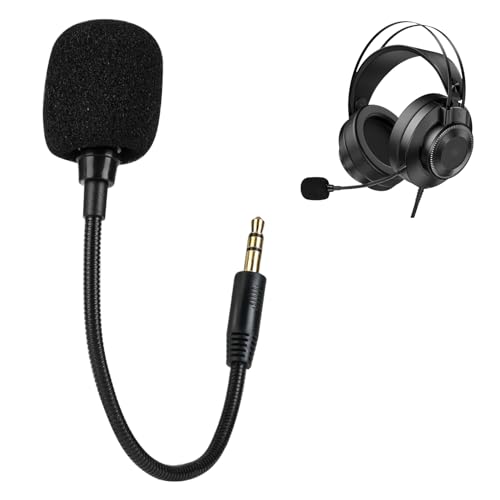 Replacement Microphone 3.5mm for Headset Detachable Boom Mic External Microphone for Gaming Headsets Xbox PS4 PS5 Computer Laptop PC Audio Accessories 1pack