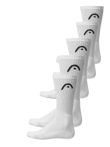 HEAD All Sports Crew Sock (paquete de 5), blanco, 3-5
