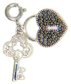 Judith Jack Heart Lock and Key Charm