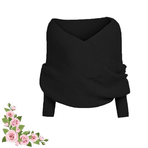 Crochet Sweater Scarf With Arms Sleeves For Women,Women's Knitted Double Sleeve Crocheted Sweater Scarf