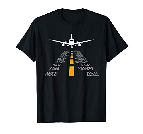 Airplane Pilot Gifts Airport Runway Phonetic Alphabet Plane T-Shirt