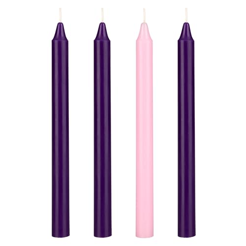Mega Candles Unscented Christmas Advent Taper Candle Set 4 ct 10" x 7/8"