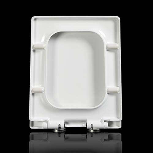 Gdsmtg Square Shape Toilet Seat With Slow Soft Close And Quick Release Hinges, Toilet Lid Cover, White Soft Close (Color : White) #TOP2