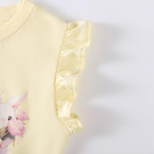 Image of Toddler Girls Bunny T-Shirt Cotton Baby Short Sleeve Easter Outfits Rabbit Shirts Soft Summer Casual Tee Tops