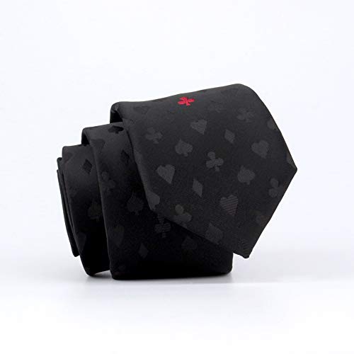 Manoble Mens 2.16'' Slim Ties For Men Fashion Playing Cards Poker Pattern Spade Diamond Printed Handmade Neckties #TOP2