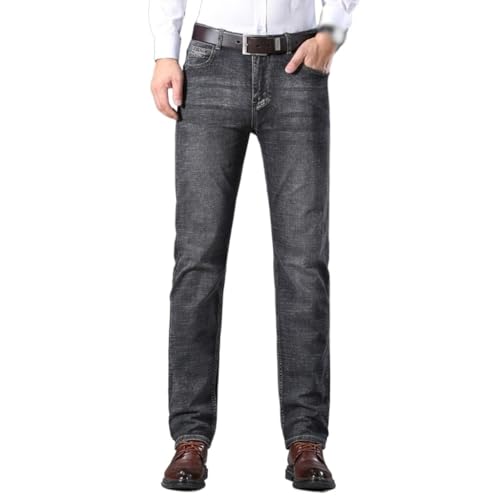 Solid Color Stretch Jeans Straight Leg Denim Slim Jeans Pants Men's Pants