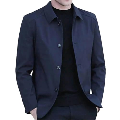 Vêtement d'extérieur élégant homme mi-long simple boutonnage