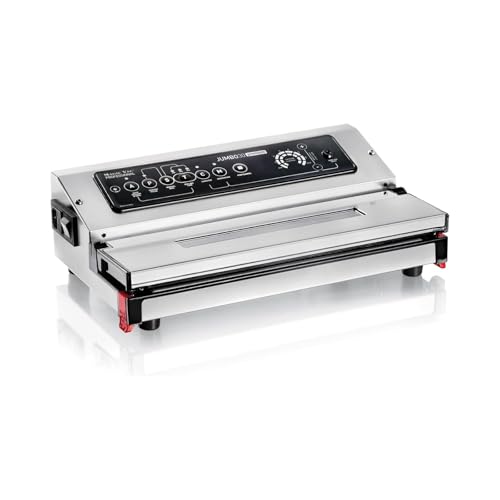 Magic Vac, Jumbo 30 Premium, Heavy Duty Lebensmittel-Vakuummaschine aus Edelstahl, Ideal für Vakuumbeutel, Behälter und Marinaden, Lebensmittel-Vakuum-Set, Patentiert, Hergestellt in Italien