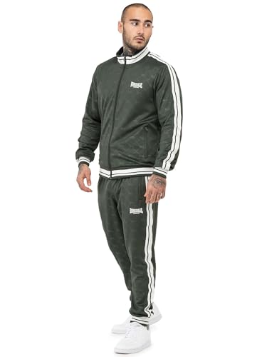 Lonsdale Ashwell Chándal, Verde Oliva/Blanco, L Hombres