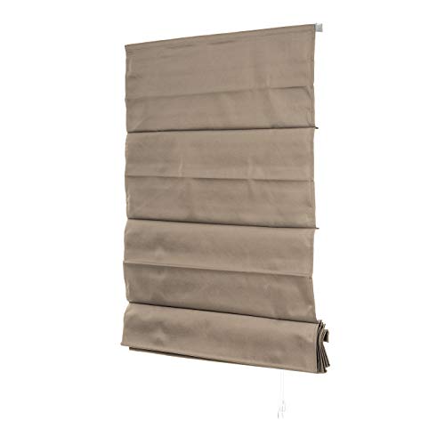 Ventanara® Raffrollo Raffgardine verdunkelnd Faltrollo raumverdunkelnd Blickdicht Thermorollo Sichtschutz (160 x 220 cm, Taupe)