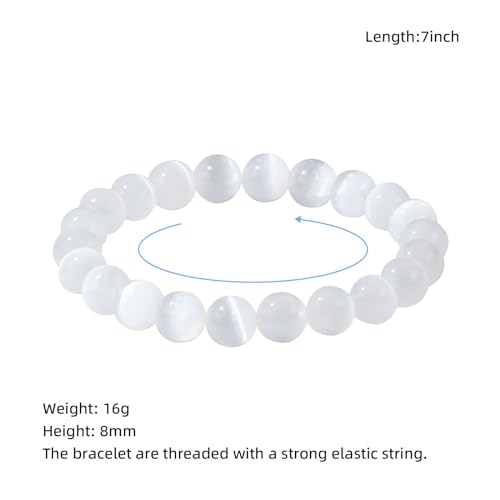 8mm Natural Gemstones Round Beads Energy Power Crystal Chakra Reiki Healing Elastic Stretch Bracelet 7 Inch Unisex2