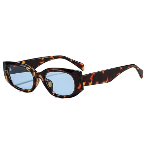Lunettes de soleil œil de chat anti éblouissement vintage léopard bleu