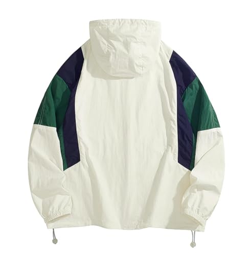 Men Vintage Hooded Causal Jacket Coat Patchwork Long Sleeve Zipper Pocket Sports Outerwear2