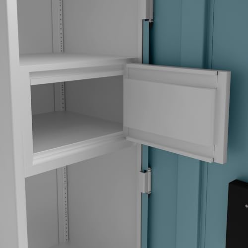 Image of Interio by Godrej Wardrobe H1 2-Door Steel Almirah (Blue Haze), 1-Year Warranty, 1 Drawer, 1 Locker