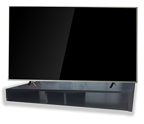 RIZERvue | TV Stand for Flat Screen-XL (Satin Black) Tabletop (Supports Up to 60" Diagonal Flat Screen) (No Assembly Required) Free Econo Shipping
