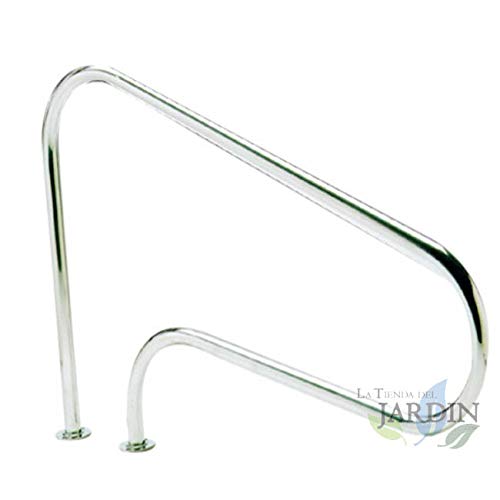 Salida De Piscina En Acero Inoxidable Pulido Con Anclaje Exterior Y Fijación Mediante Pletinas