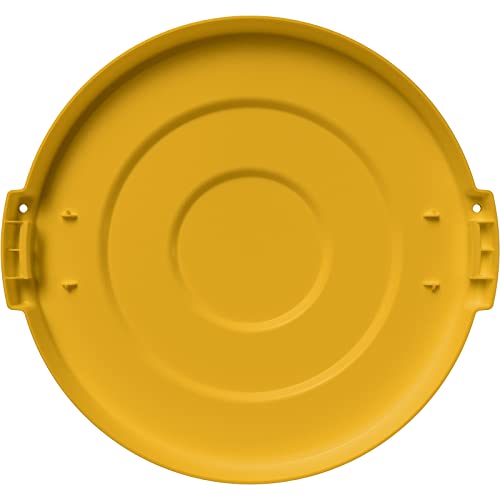 Image of SPARTA Bronco Lid for 20 Gal. Trash Can, Durable, Food-Safe, NSF and HACCP-Compliant, Lid for Commercial Use (Container Sold Separately - Fits Bronco Only), Polyethylene, 20 Gallon, Yellow (Pack of 6)